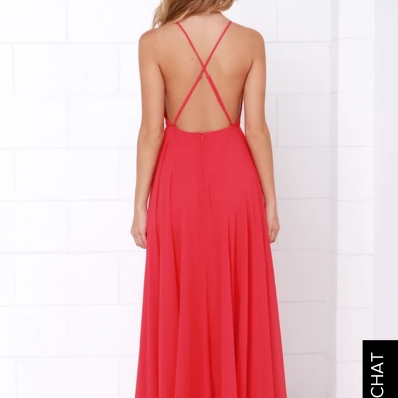 Lulus Long Red Backless Prom Dress - Picture 7 of 8